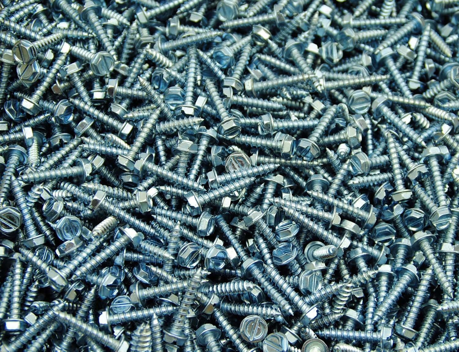 (800) Slotted Hex Washer 10 x 1 Sheet Metal Screw Type A Zinc SMS