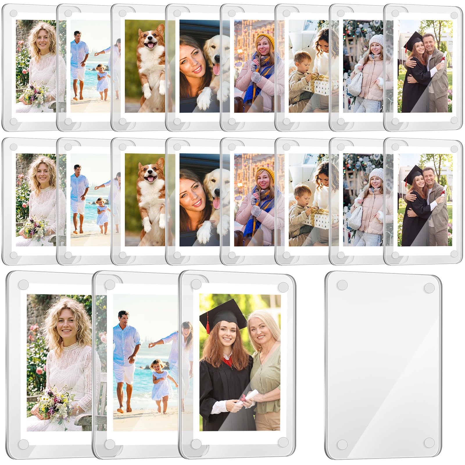 Amazon.com - Remerry 100 Pcs Acrylic Fridge Magnetic Frames for