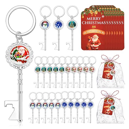 24Set Christmas Key Bottle Opener Bulk Xmas Party Favors Santa