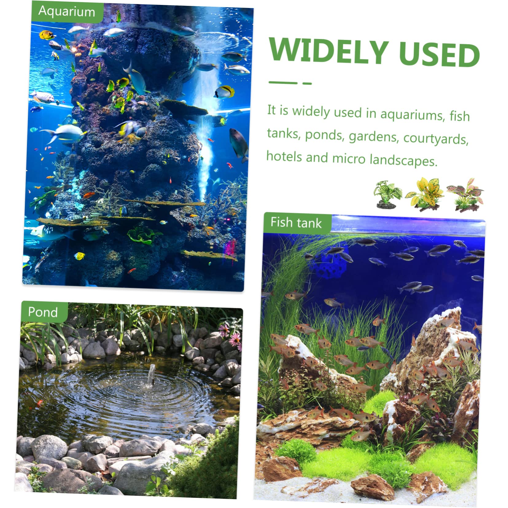 GLEAVI 3 Set Ornamenti Di Piante Acquatiche Simulate Acquario Pianta Finta Piante Da Terrario Decorazione Di Piante Finte Piante Acquatiche Artificiali Falso Impostore Resina 3 Pezzi * 3