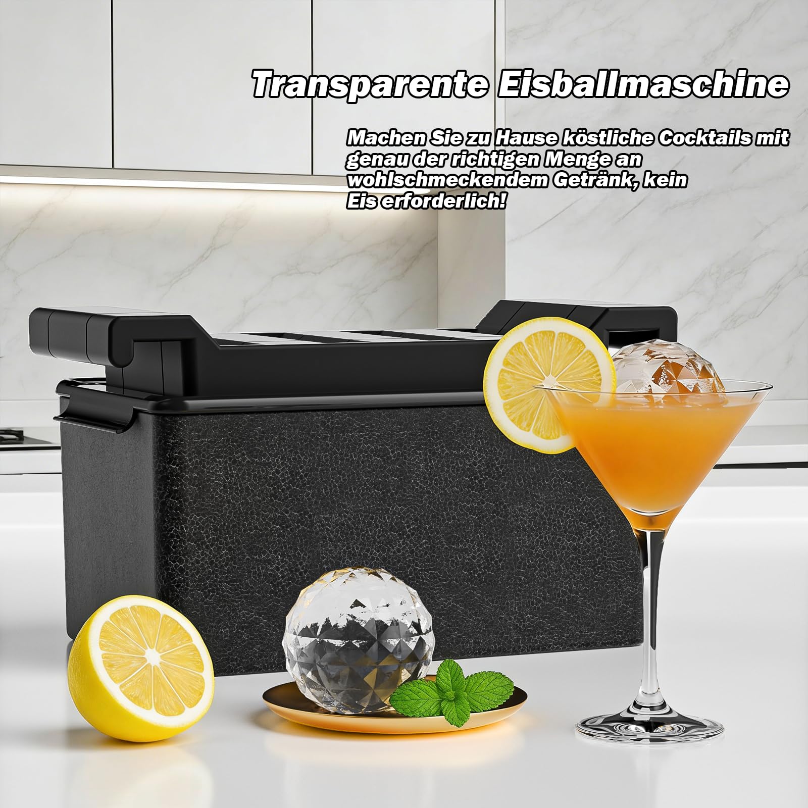 Cubitera de silicona transparente con tapa, 6 cm, redonda, reutilizable, para whisky, cócteles, vino, cerveza y bebidas (8 bolas)