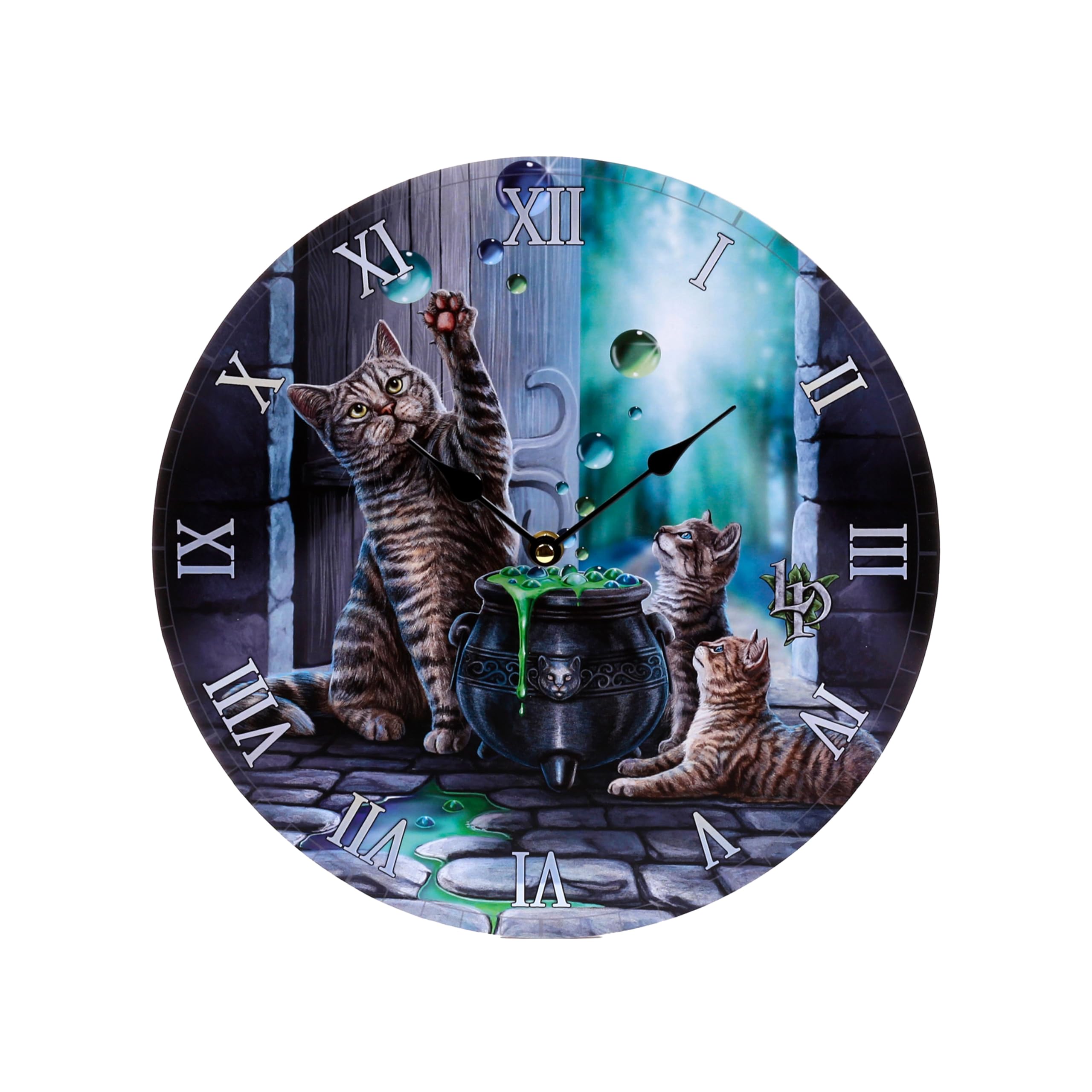 Puckator Lisa Parker Hubble Bubble Cat and Kitten Picture Clock - Wall Clock Clocks - Mens Cute Cool Preppy Home Gaming Room Bedroom Office Decor Decoration - Asthetic Accessories Stuff Men Things