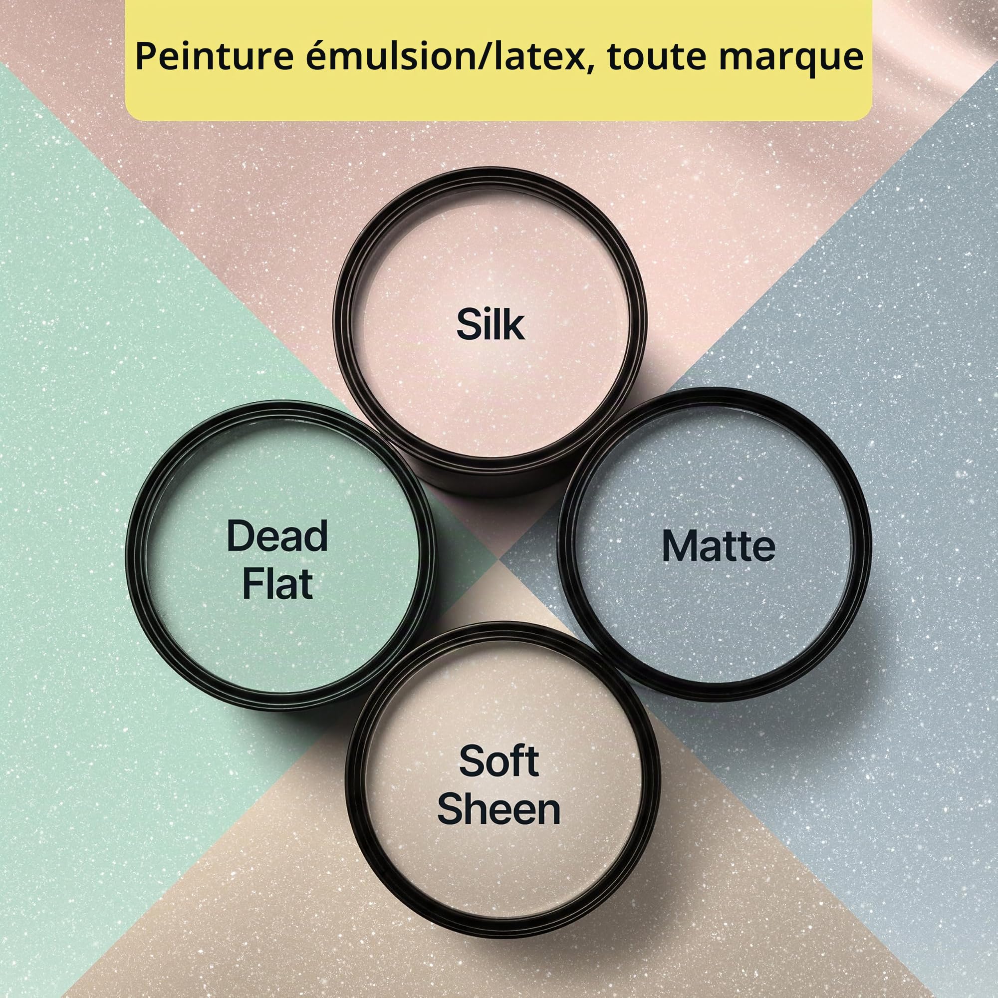 Hemway Black Glitter Peinture Additif Chunky 1/40" 0.6mm pour l'émulsion Peintures à l'eau - Intérieur et Extérieur Mur, Plafond, bois, vernis, mat, brillant, satin, soie - 100 g / 3,5 oz