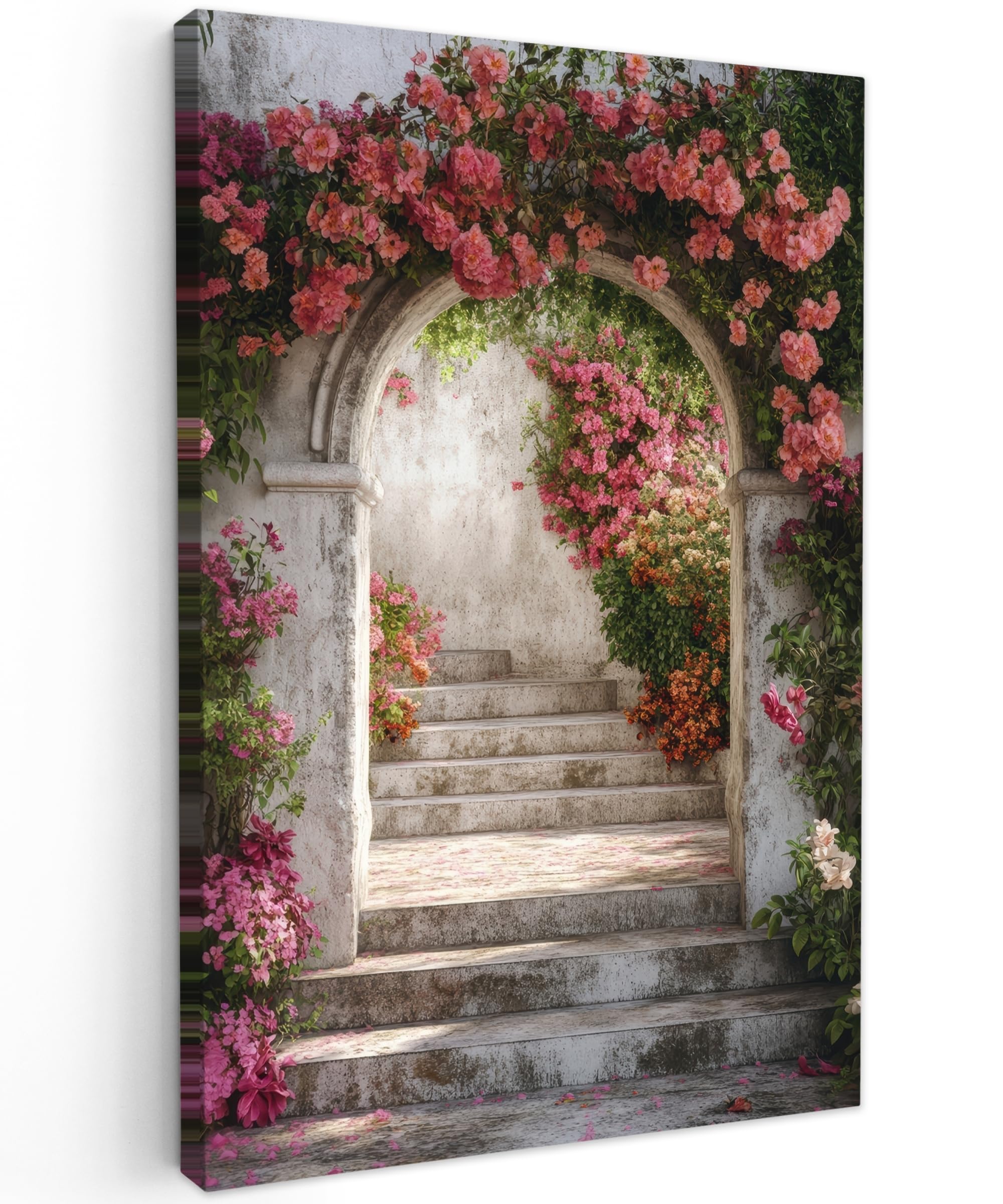Canvas per Esterno 100x150 cm Giardino Poster da Parete Decorazioni Accessori Decorazione Muro Murali Posters Moderne Wall Trasparente - Rose - Vintage - Cancello