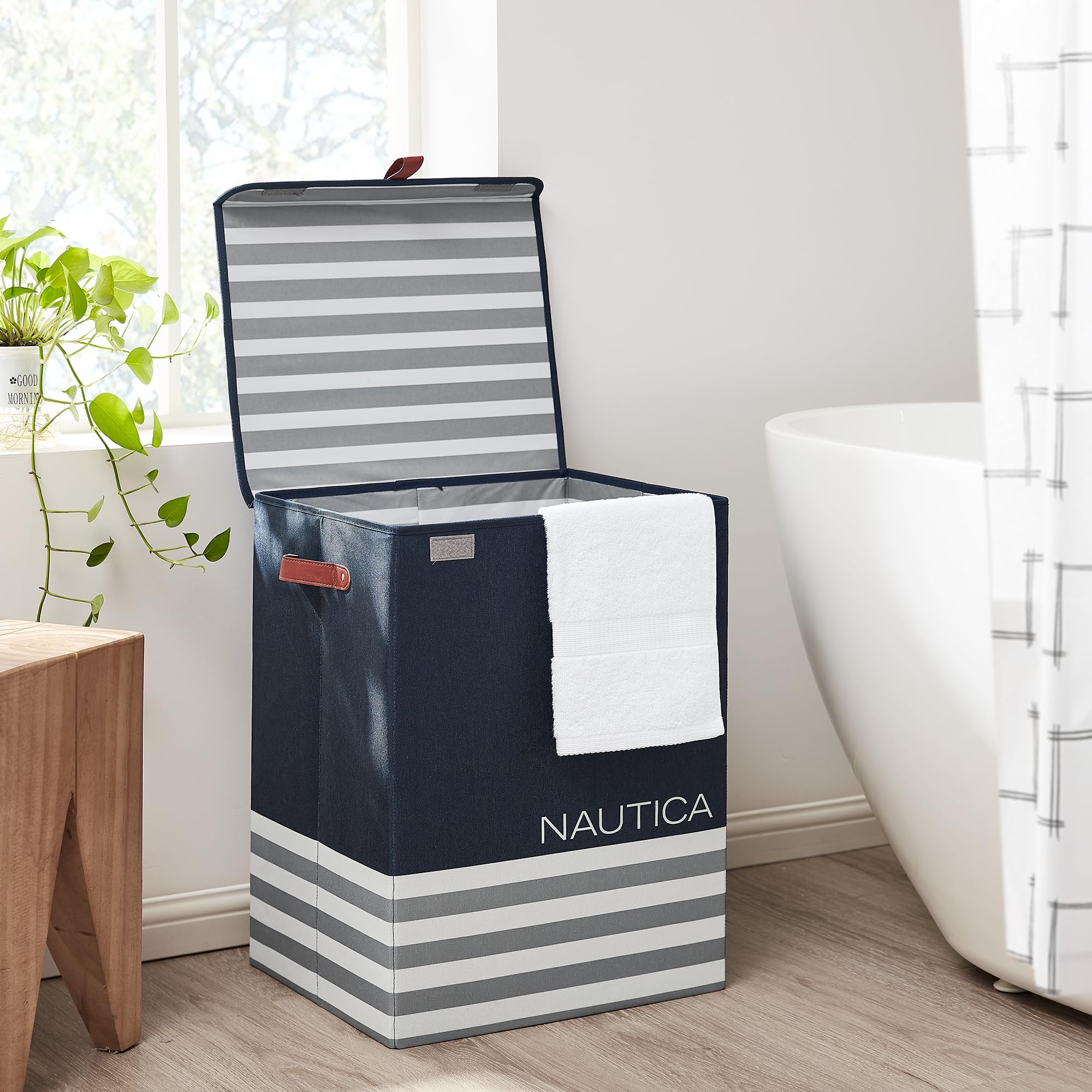 Amazon｜Nautica - ランドリーバスケット、折りたたみ式