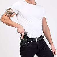 Vista 6 de Cartuchera de 357 Magnum, Cartuchera de 2 ranuras para pistola OWB de piel pancake con palanca de pulgar, ¡hecha a mano!