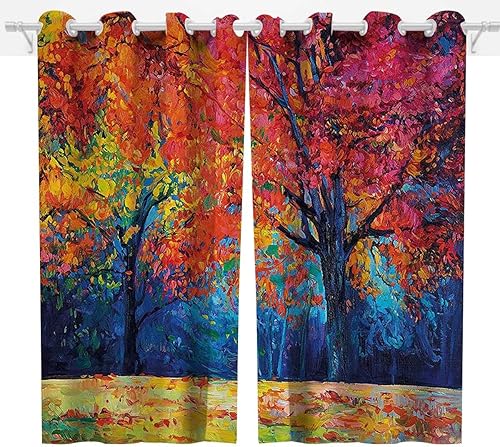 Miniatura 8 de Cortinas de baño con diseño retro de los años 60 y 70, 2 paneles, cortinas opacas con ojales, 72 pulgadas de ancho x 72 pulgadas de alto