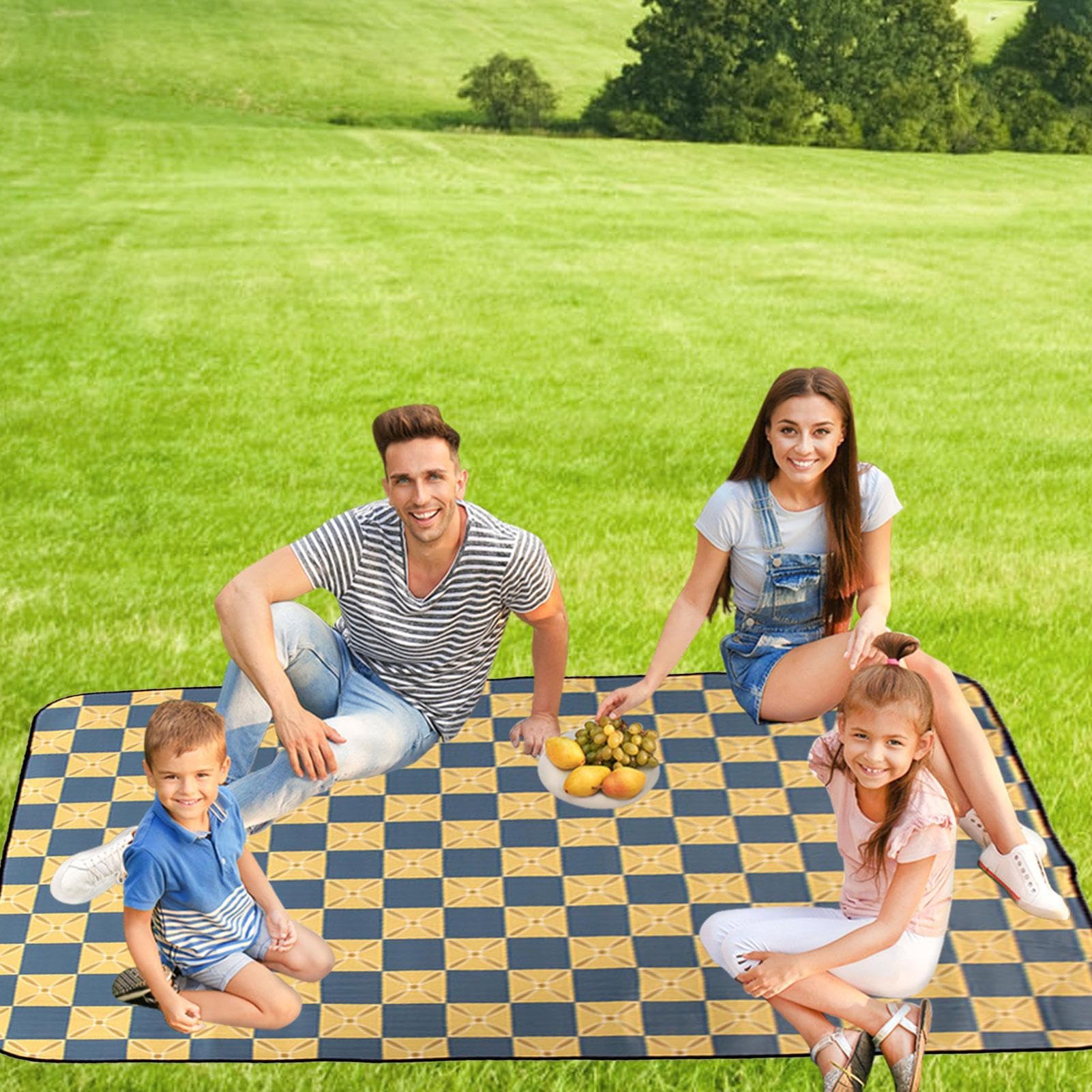 Coperta da picnic – Tappetino in paglia stile etnico per spiaggia | Coperta antisabbia, impermeabile, grande tappetino da spiaggia, compatto e ad asciugatura rapida per esterni