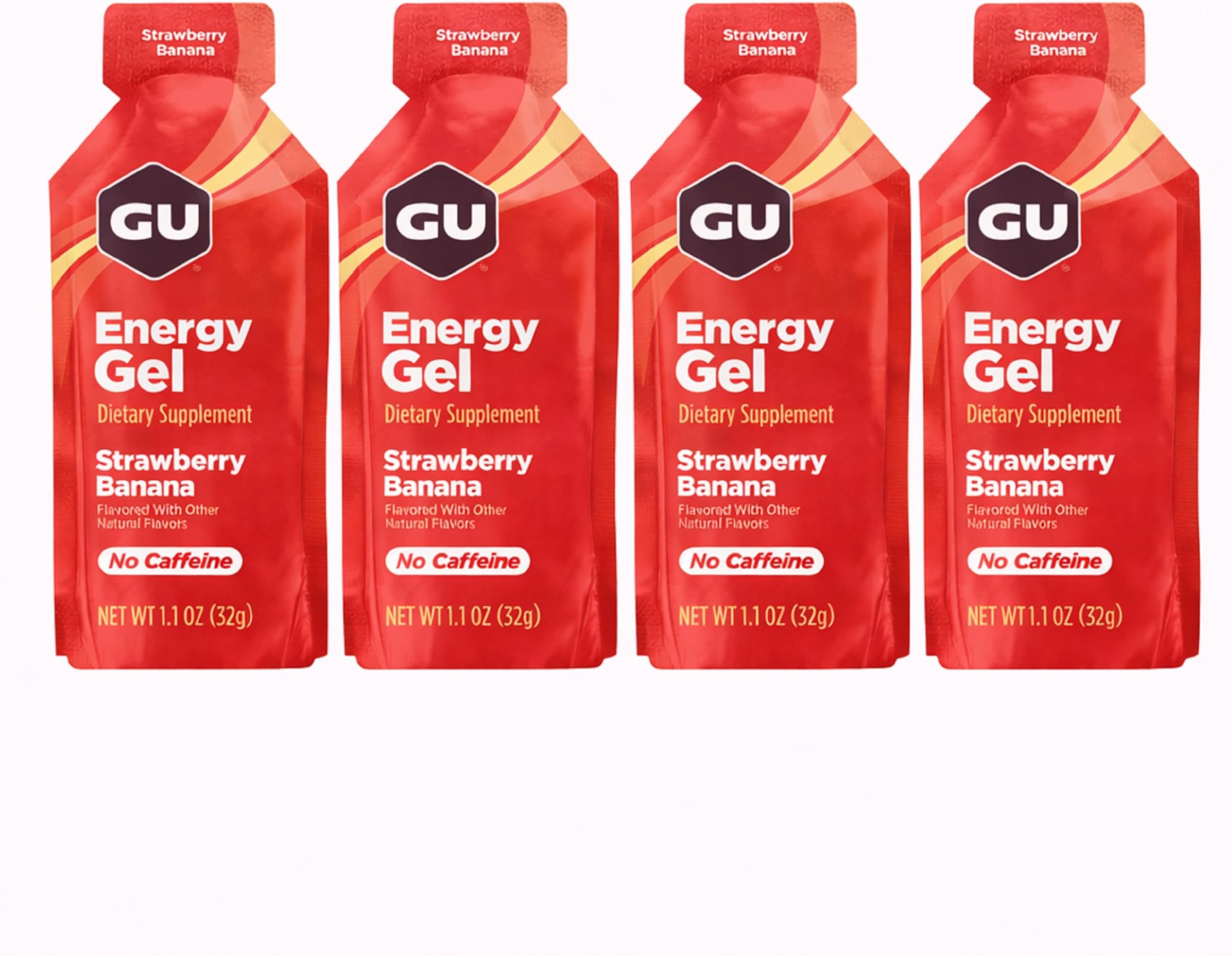 Energy Running Gels - 4 Gel Taster Pack - Sports Energy Gels For Running , Cycling, Triathlon (Strawberry Banana), 32.0 g