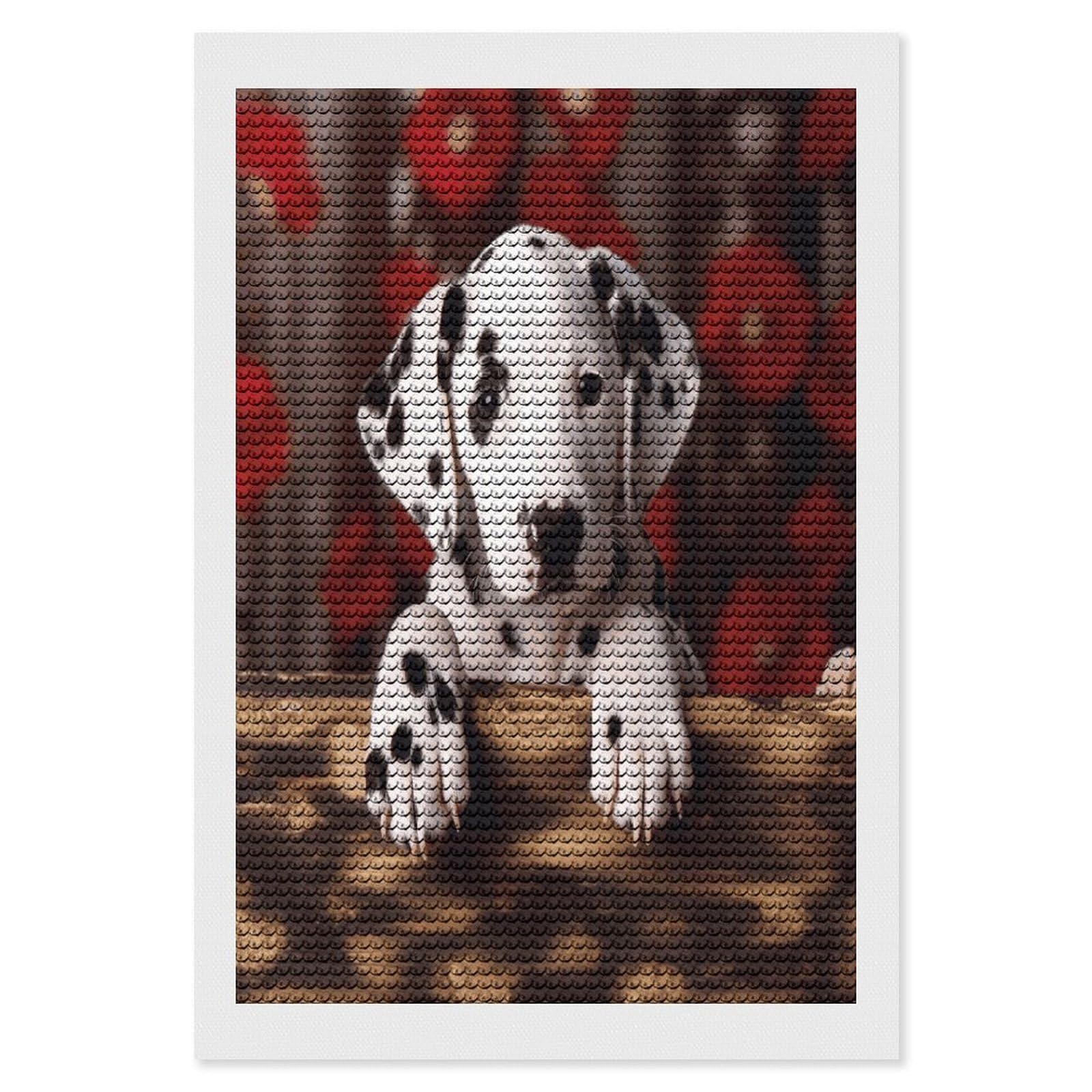 JTREHY Dalmatian Puppy Diamond Art Kits Personalized DIY Round Diamond Painting Kits for Beginner Full Drill Diamonds Dots Paintings for Adults Gem Art Crafts Home Decor