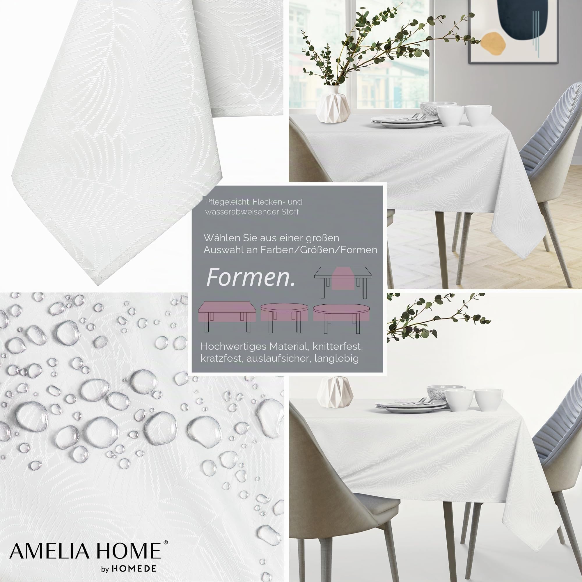 AmeliaHome Tischdecke 140x280 cm Tischtuch Tafeldecke Fleckschutz Gaia – Bild 2