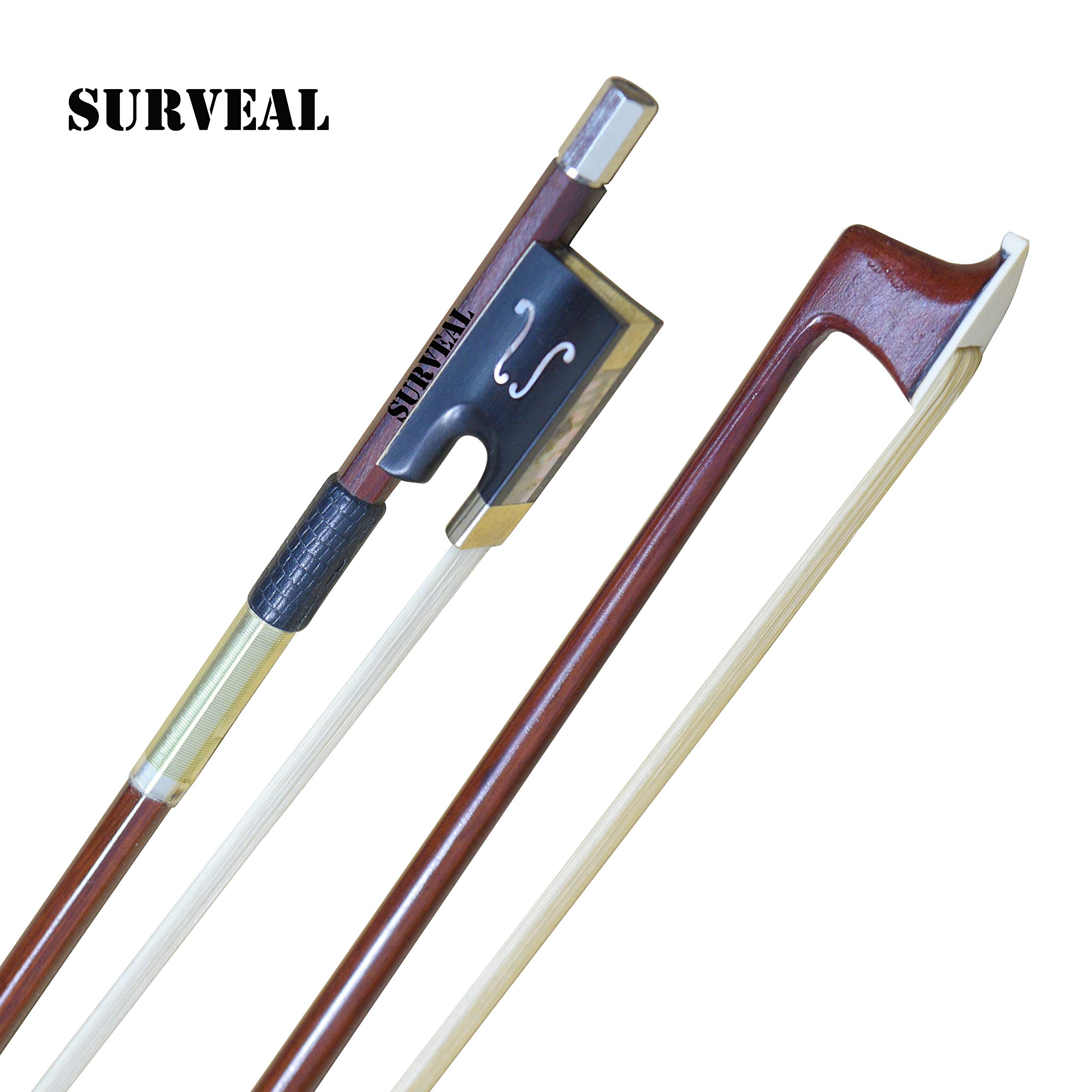 Advanced Pernambuco - Arco per violino in ebano con rana in rame bianco, montatura in oro, offre toni caldi, misura 4/4 (4/4)