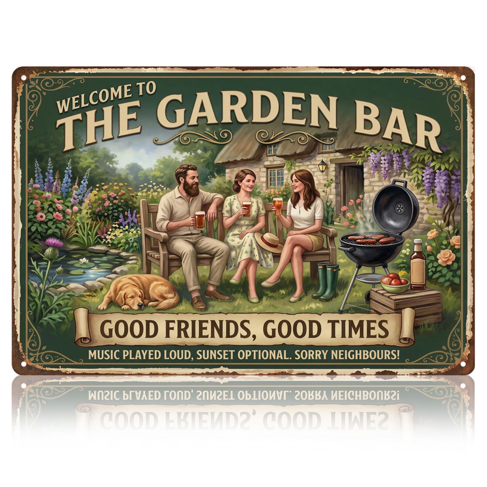 Patio Wall Bar Sign, Weather-Resistant Outdoor Bar Signs for Home Bar, Outdoor Bar, Kitchen Fence Decor for Man Cave, Courtyard, Barbecue Area