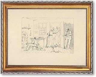 Vintage Framed Genre Scene Canvas Print Oil Paintings Reproduction World Classics Farmhouse Style Painting, Pictures Wall Decor, Home Decor, Apartment, College Wall Art (Retro Framed,12L x16W)