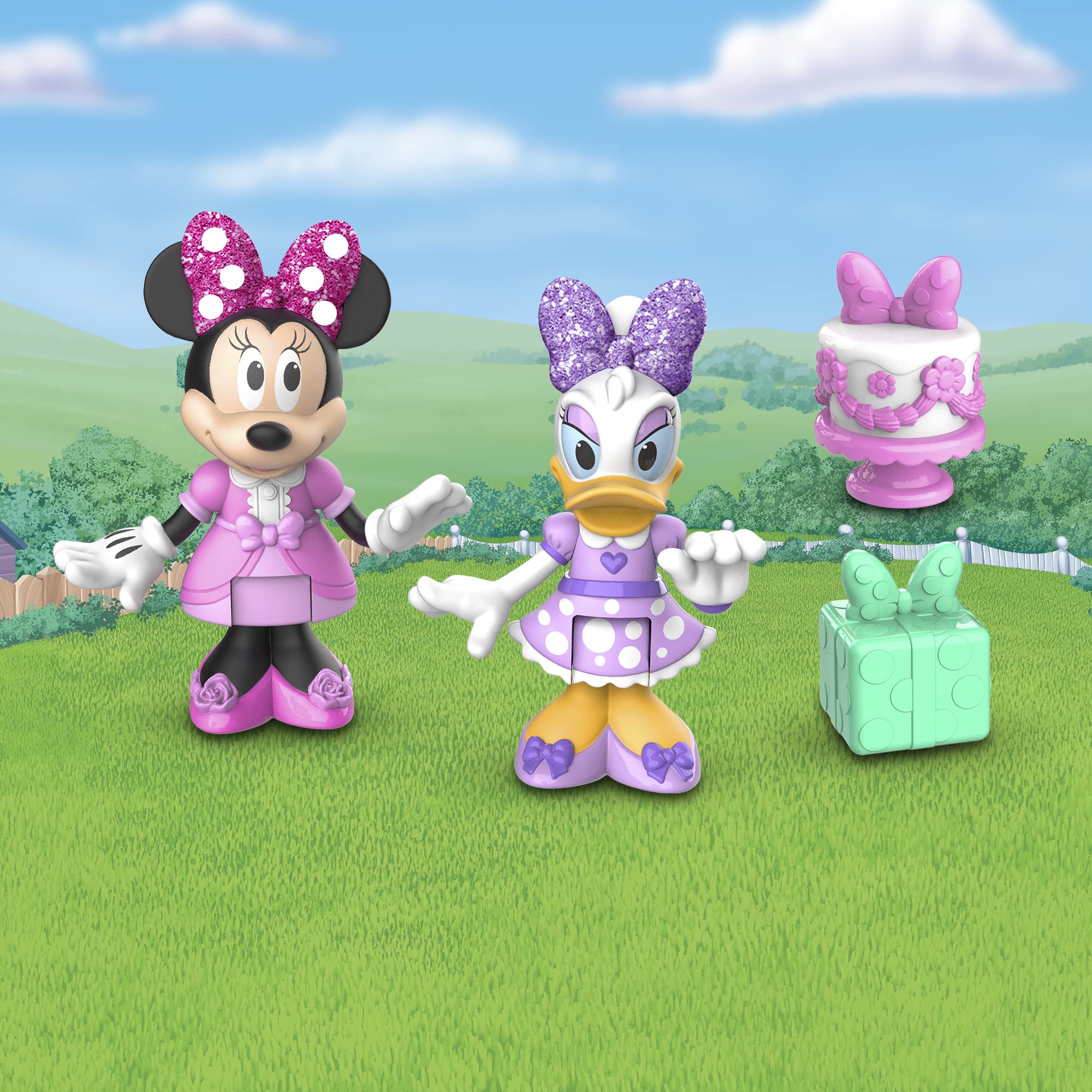Disney Minnie, 2 Figuras articuladas 7,5 cm con Accesorios, Tema de Fiesta, Juguete para niños a Partir de 3 años, GIOCHI PREZIOSI, MCN173