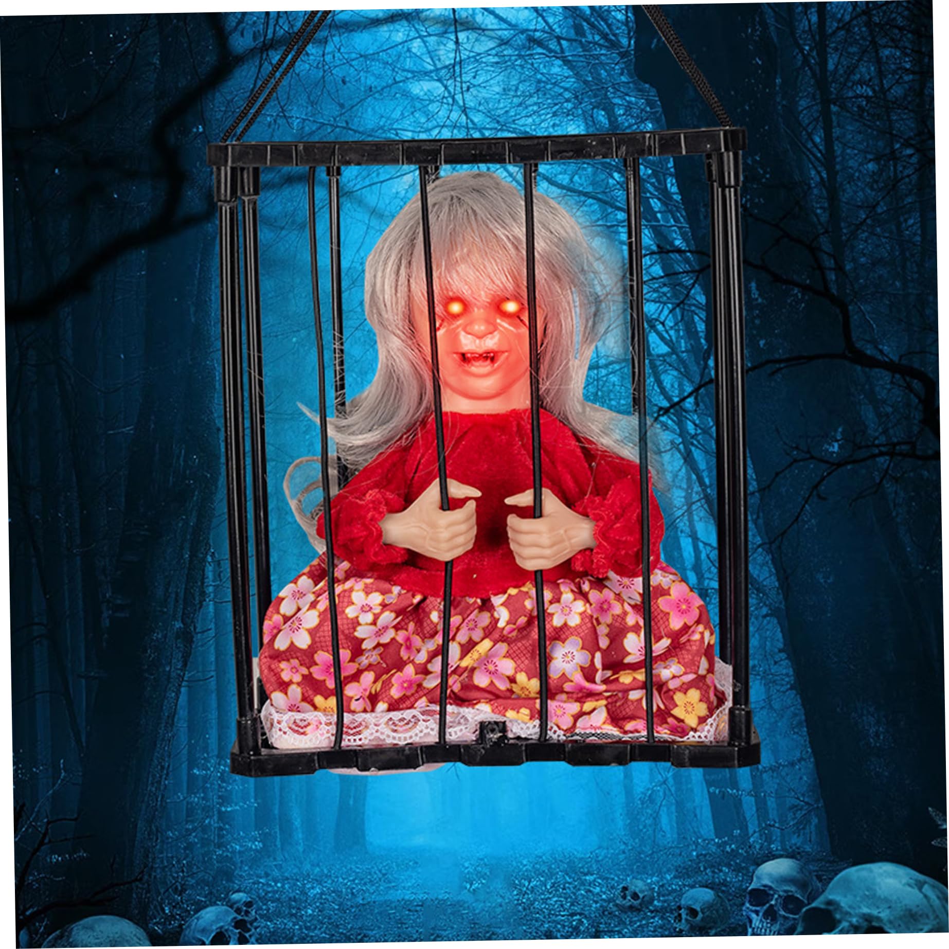 Décorations d'Halloween animées : fantômes suspendus et squelettes hurlants effrayants