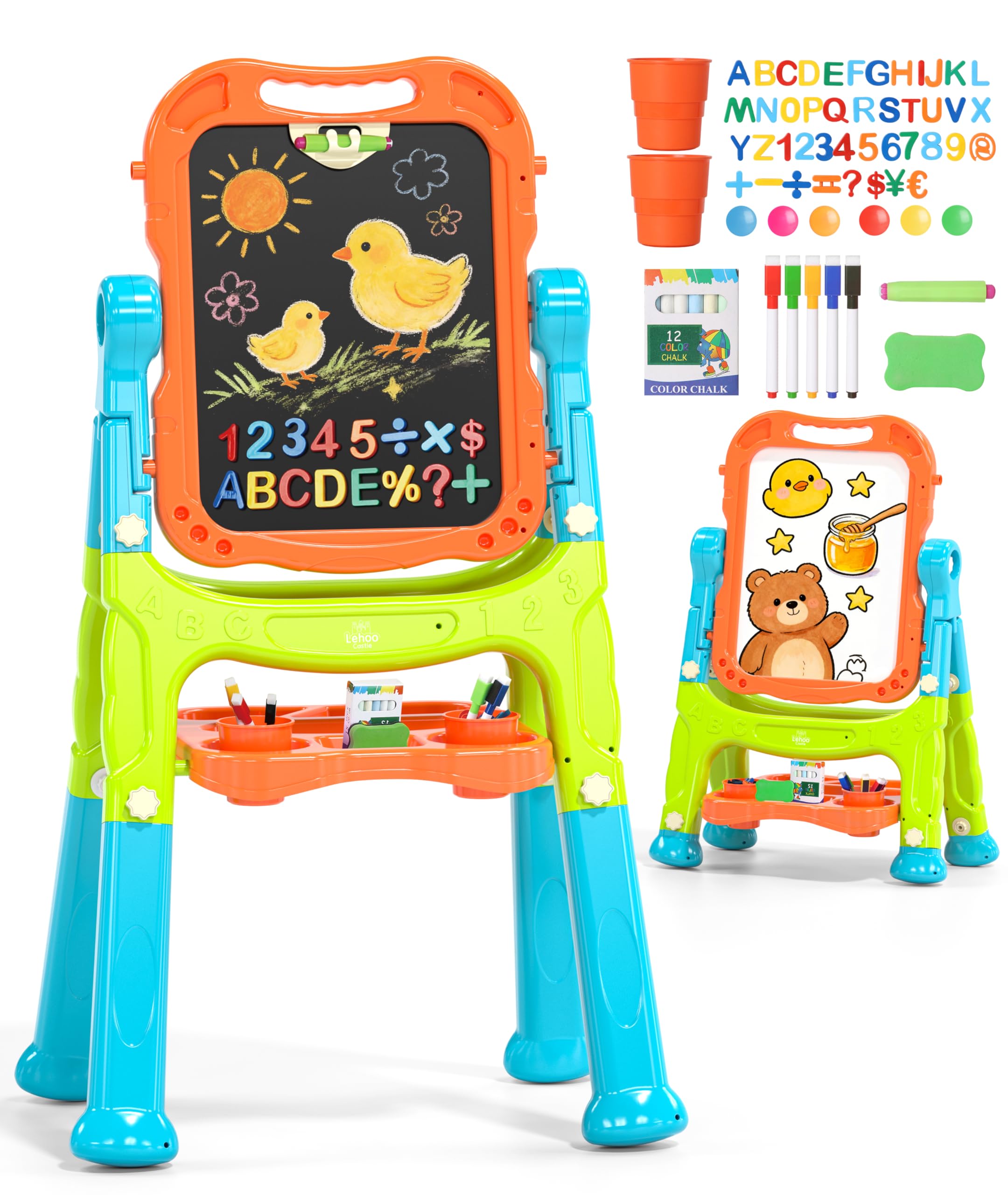 Amazon.com: Lehoo Castle Easel for Kids, 4 in 1 Double Sided Kids