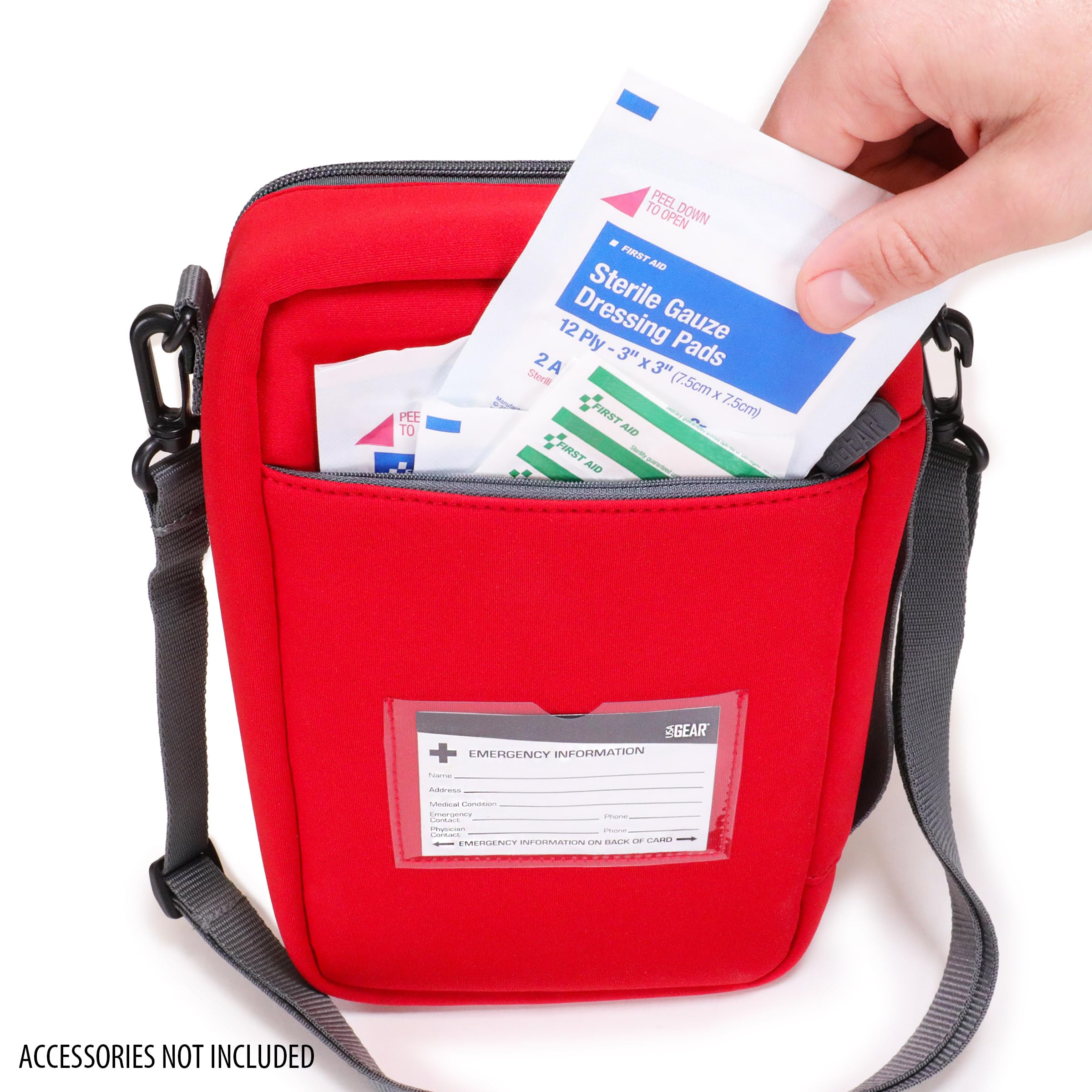 USA GEAR Custodia da Viaggio per Medicinali per Forniture - Custodia Isolata per Medicinali con Tracolla, per Riporre Flaconi di Medicinali, Insulina, EpiPen, Flaconi di Pillole e Altro (Solo Borsa)