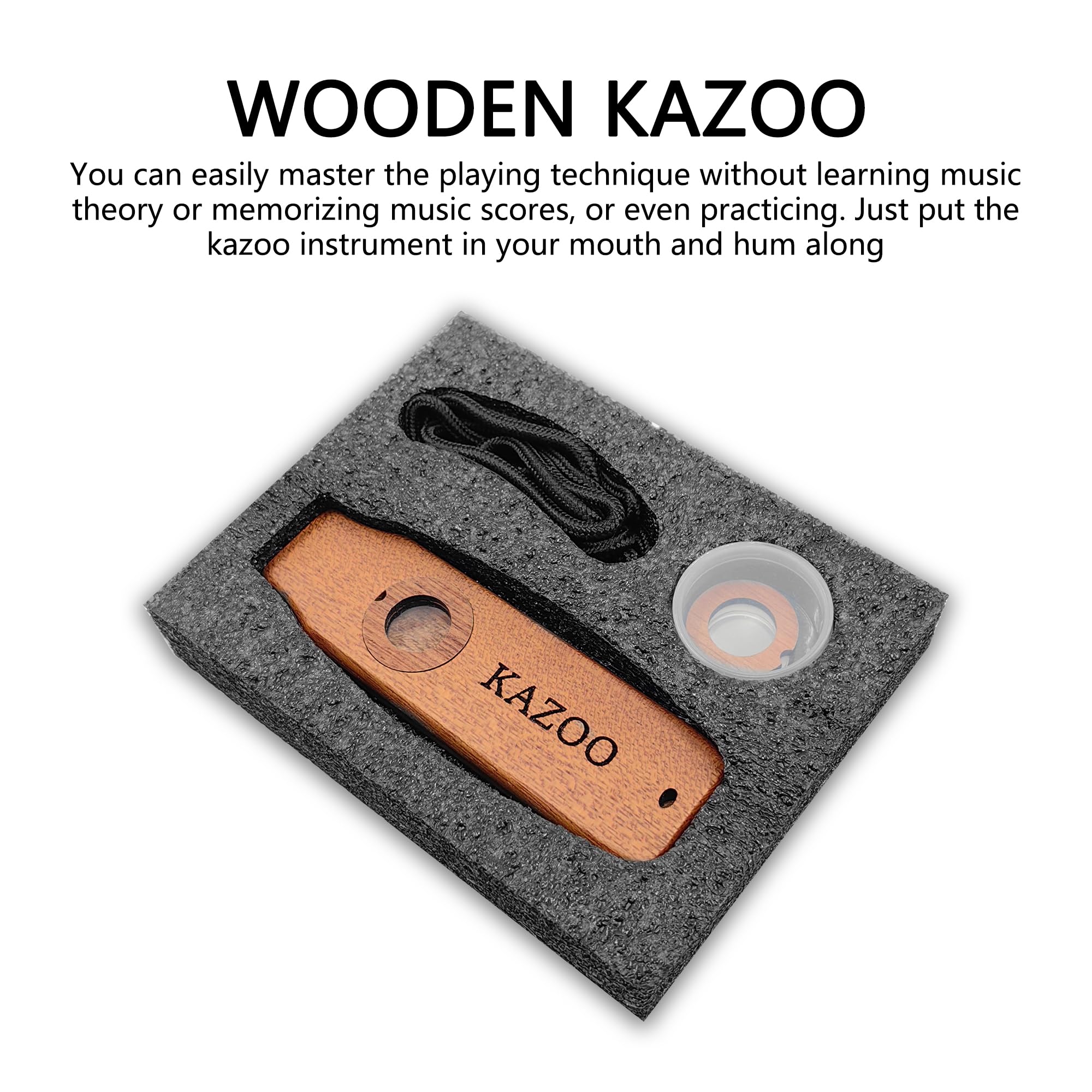 Musiin professional wooden kazoo guitar accompaniment instrument beginner instrument enthusiasts neck hanging kazoo - Image 3