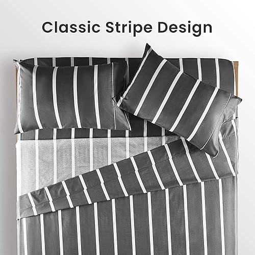 Miniatura 9 de SLEEP ZONE Juego de sábanas de 3 piezas con estampado a cuadros para niños, sábanas de microfibra de doble cepillado súper suaves y transpirables