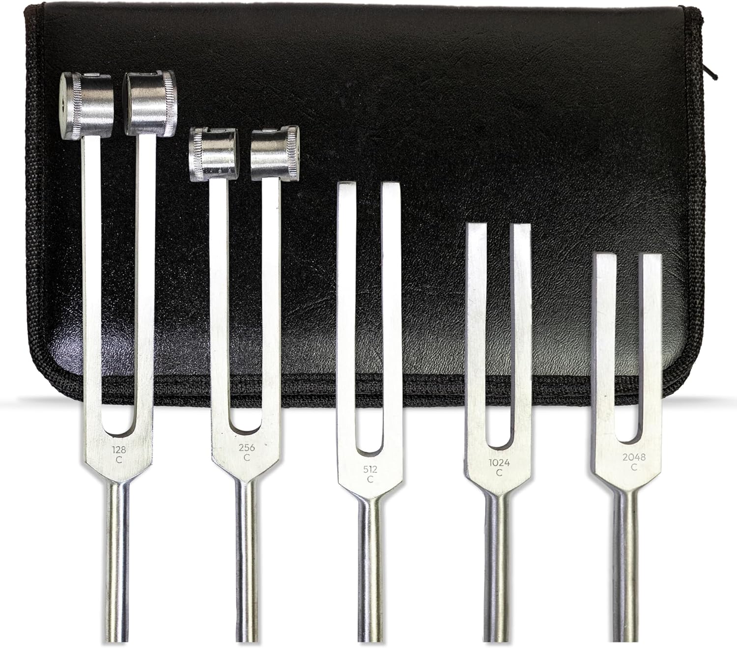 5pc Tuning Fork Set for Healing & Vibration Therapy – 128Hz, 256Hz, 512Hz, 1024Hz & 2048Hz Frequencies for Essential Yoga and Meditation Accessories & Sound Therapy 5pc Tuning Fork Set for Healing & Vibration Therapy – 128Hz, 256Hz, 512Hz, 1024Hz & 2048Hz Frequencies for Essential Yoga and Meditation Accessories & Sound Therapy