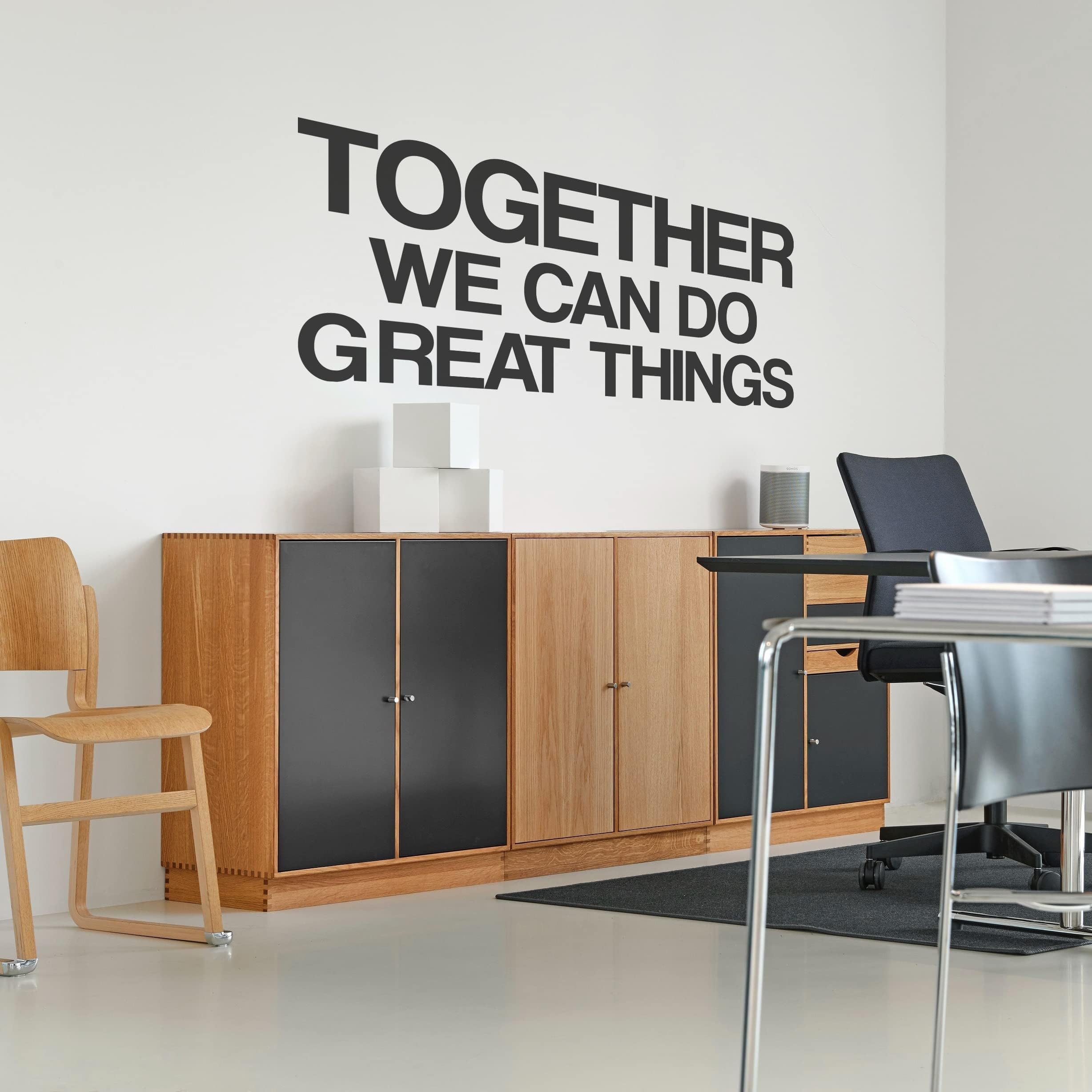 bpa Together We Can Do Great Things Office Decor Wall Art Wall Decal Inspirational Motivational Vinyl Office Supplies Home Gym Work Wall Sticker Teamwork Quote Business Sign (Small)