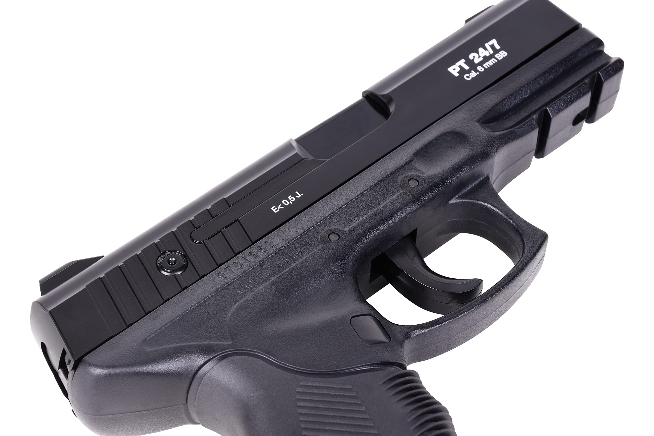 airmaX Taurus PT24/7 Softair Pistole Kaliber 6mm BB Federdruck Airsoft freie Waffe ab 14 Jahre Energie <0,5 Joule starke Luftpistole Air Soft schießen Gun Erbsenpistole Softairwaffe Visierung