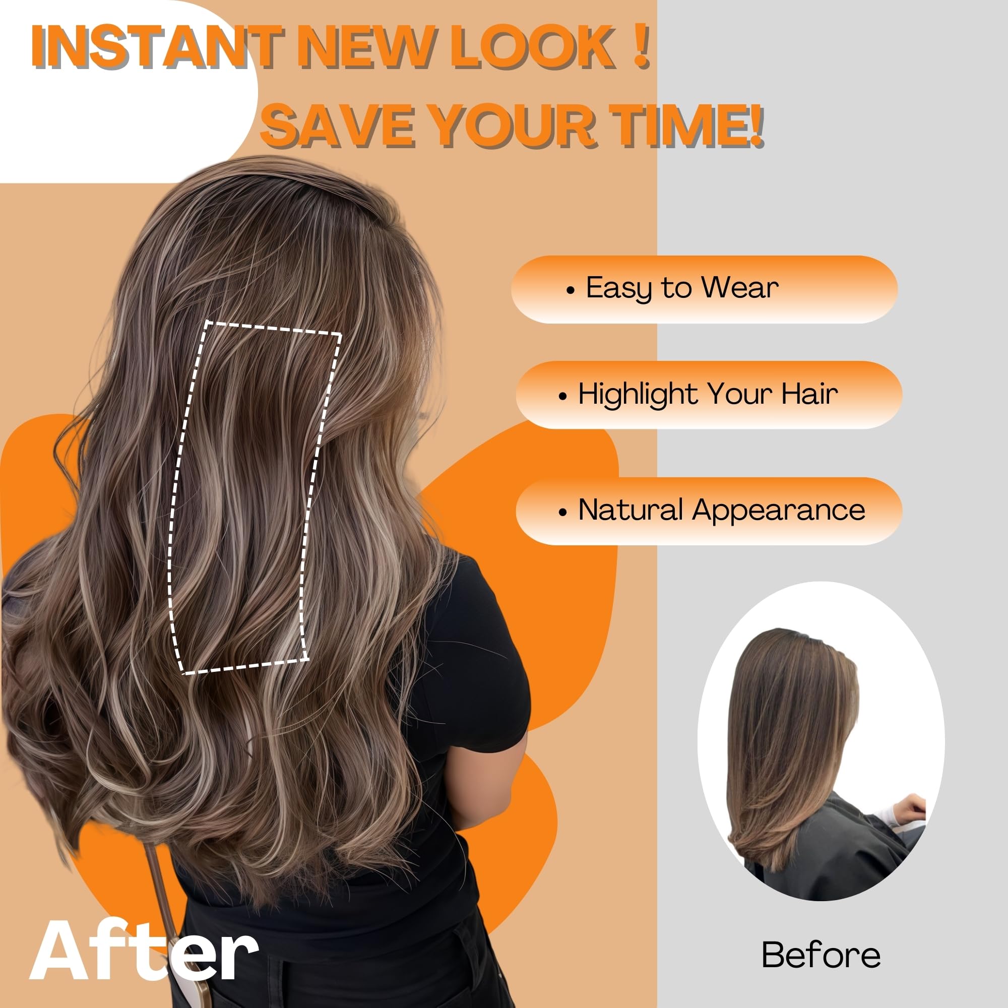 Clip In Hair Extensions Real Human Hair, Single Clip Ins Short Hair Extensions, Remy Balayage Highlight Hairpieces for Women 6 Pcs 10 Inch 31g Medium Brown Mixed Honey Blonde