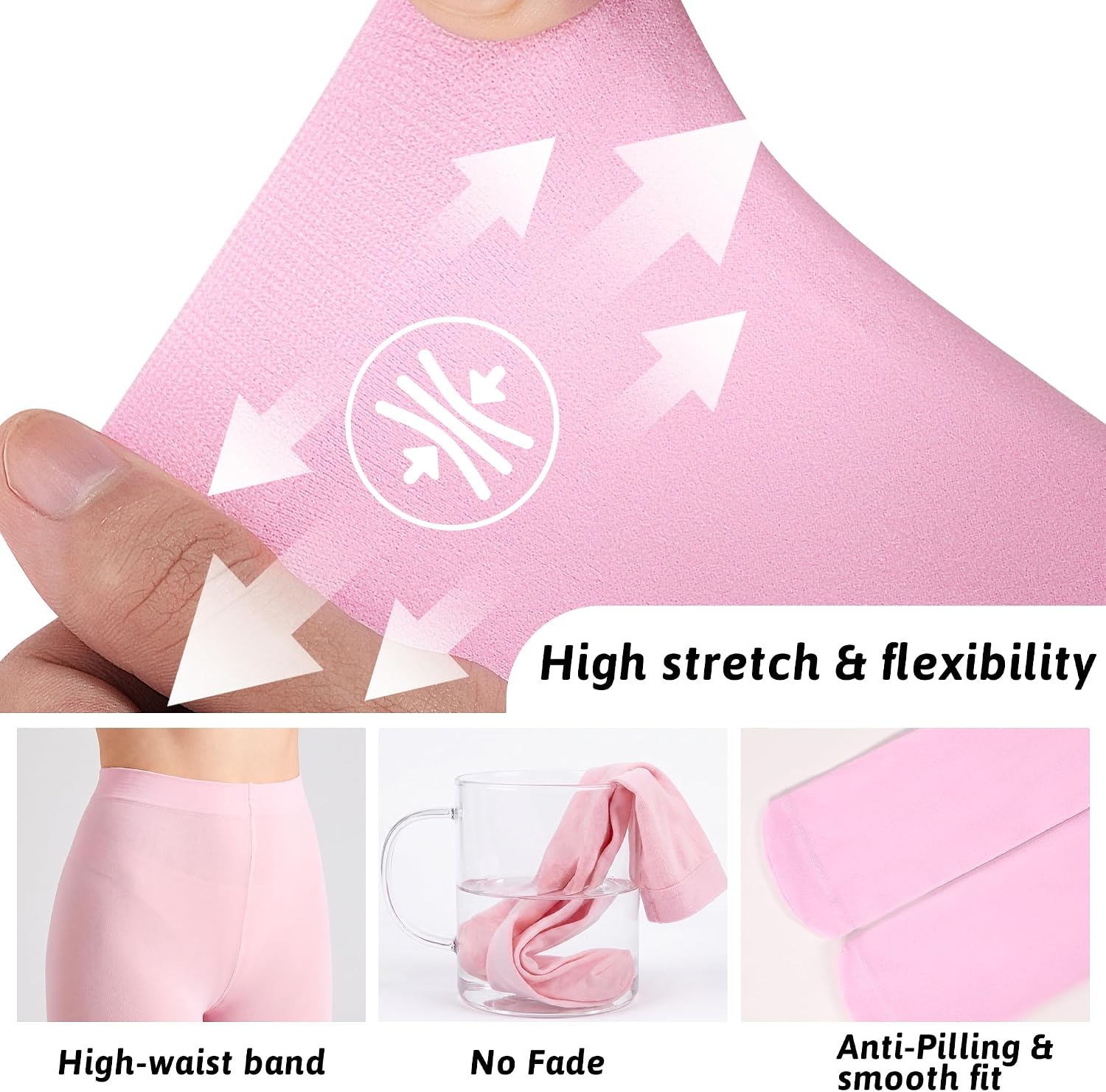GENTABY 3 Pack Girls Ballet Tights Soft Dance Tights for Girls 1-13 Years