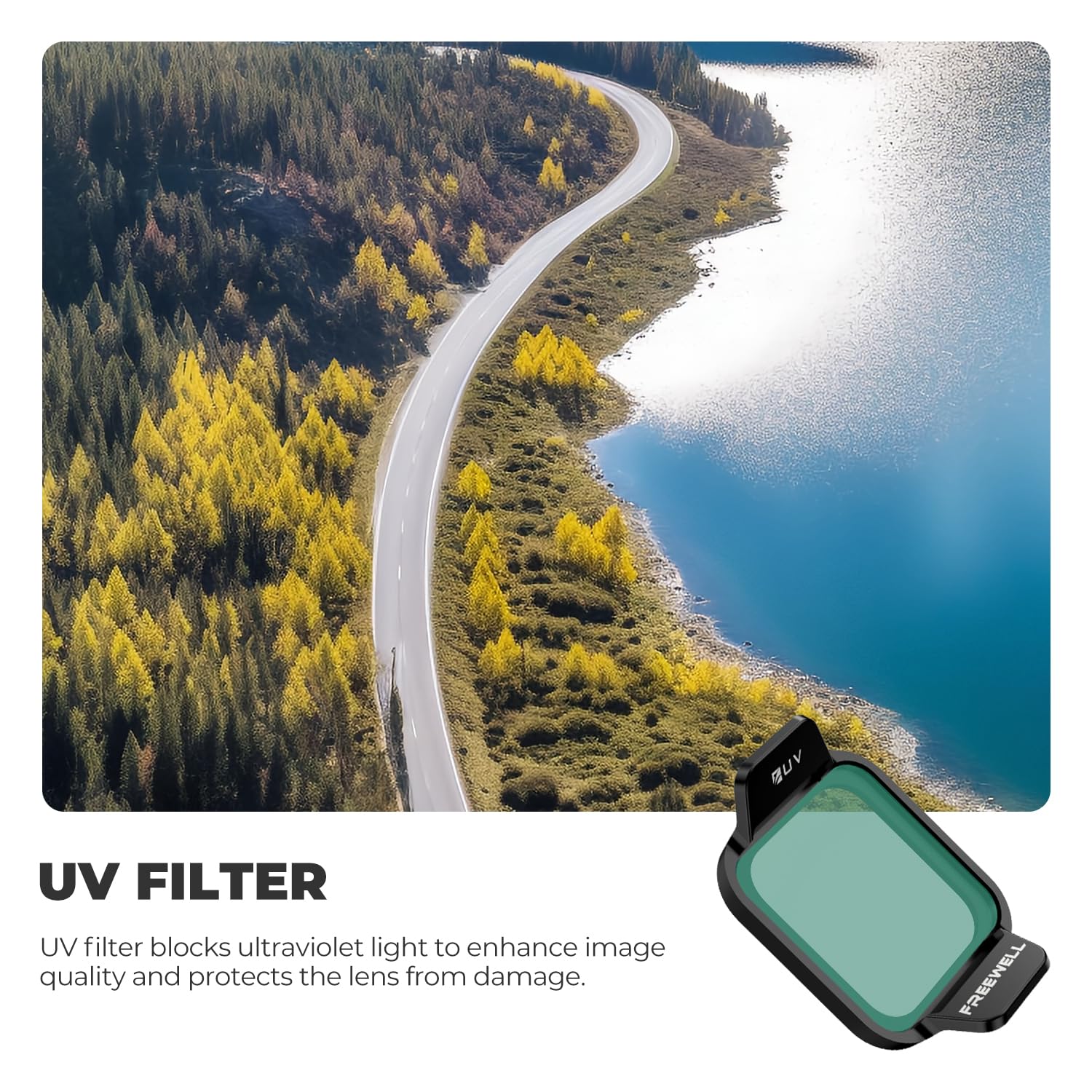 Freewell Bright Day Kit de Filtre UV pour Drone DJI Lito X1/Flip ND8/PL, ND16/PL, ND32/PL, ND64/PL, ND1000, contrôle de la lumière et réduction de l'éblouissement