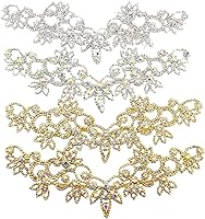 Vista 139 de PEARLY JUN Apliques de diamantes de imitación de plata con apliques de diamantes para vestidos, costura a mano, proyectos de manualidades, ropa
