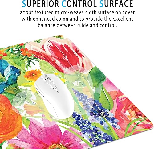 Miniatura 4 de Alfombrilla de mouse grande con diseño de flores, para juegos de flores abstractas, alfombrilla de escritorio para computadora con base