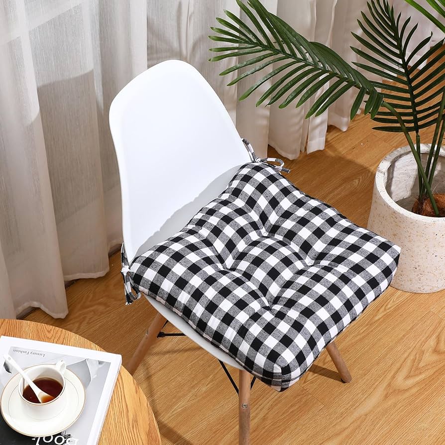 Blytieor Outdoor Patio Chair Cushions Set Of 4, Water Resistant Square Seat Cushions With Ties, 20"x17" All Weather Seating Cushions For Outdoor Furniture