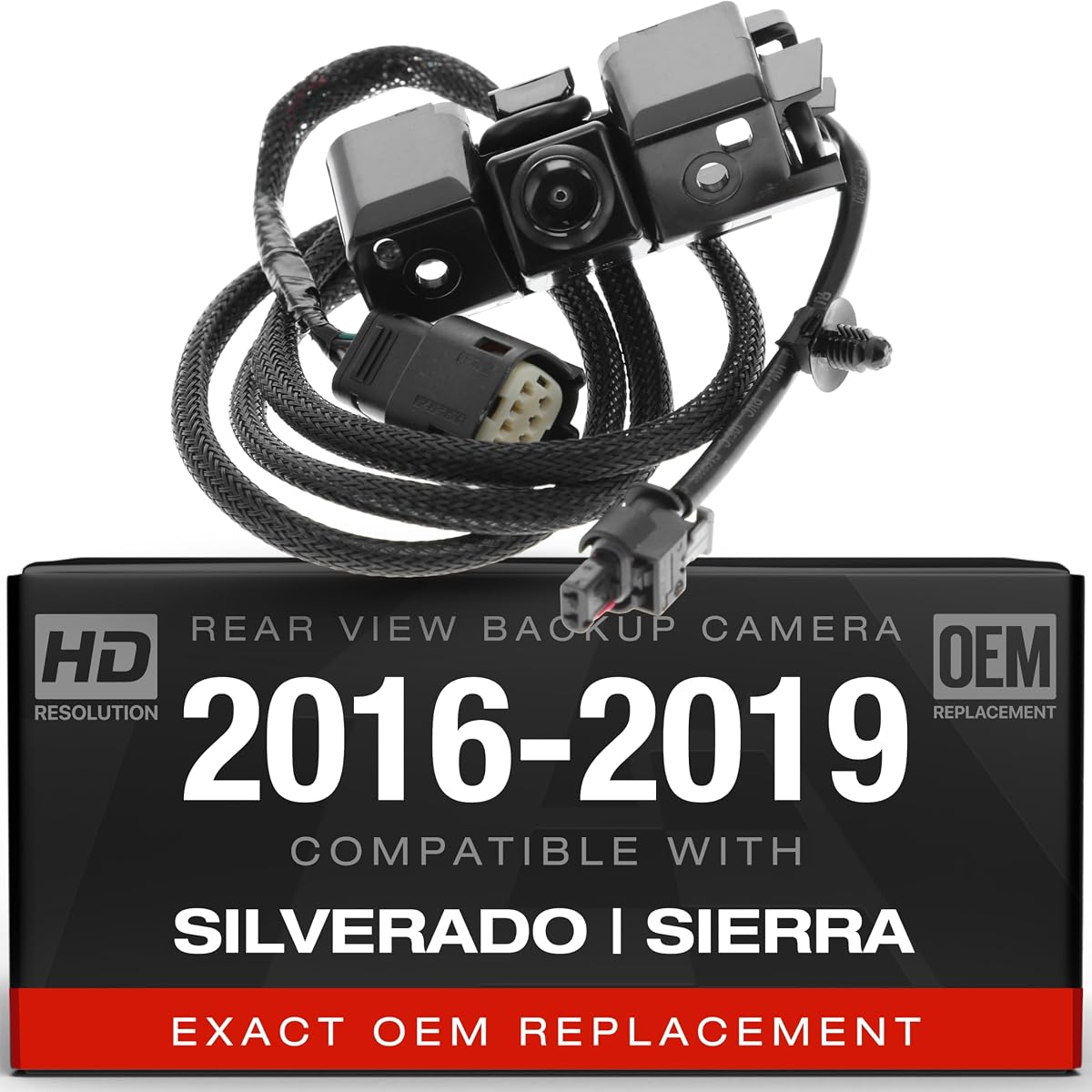 Backup Camera Compatible with 2016-2019 Chevy Silverado, GMC Sierra - OEM Replacement Reverse Camera 84062896, 590-111