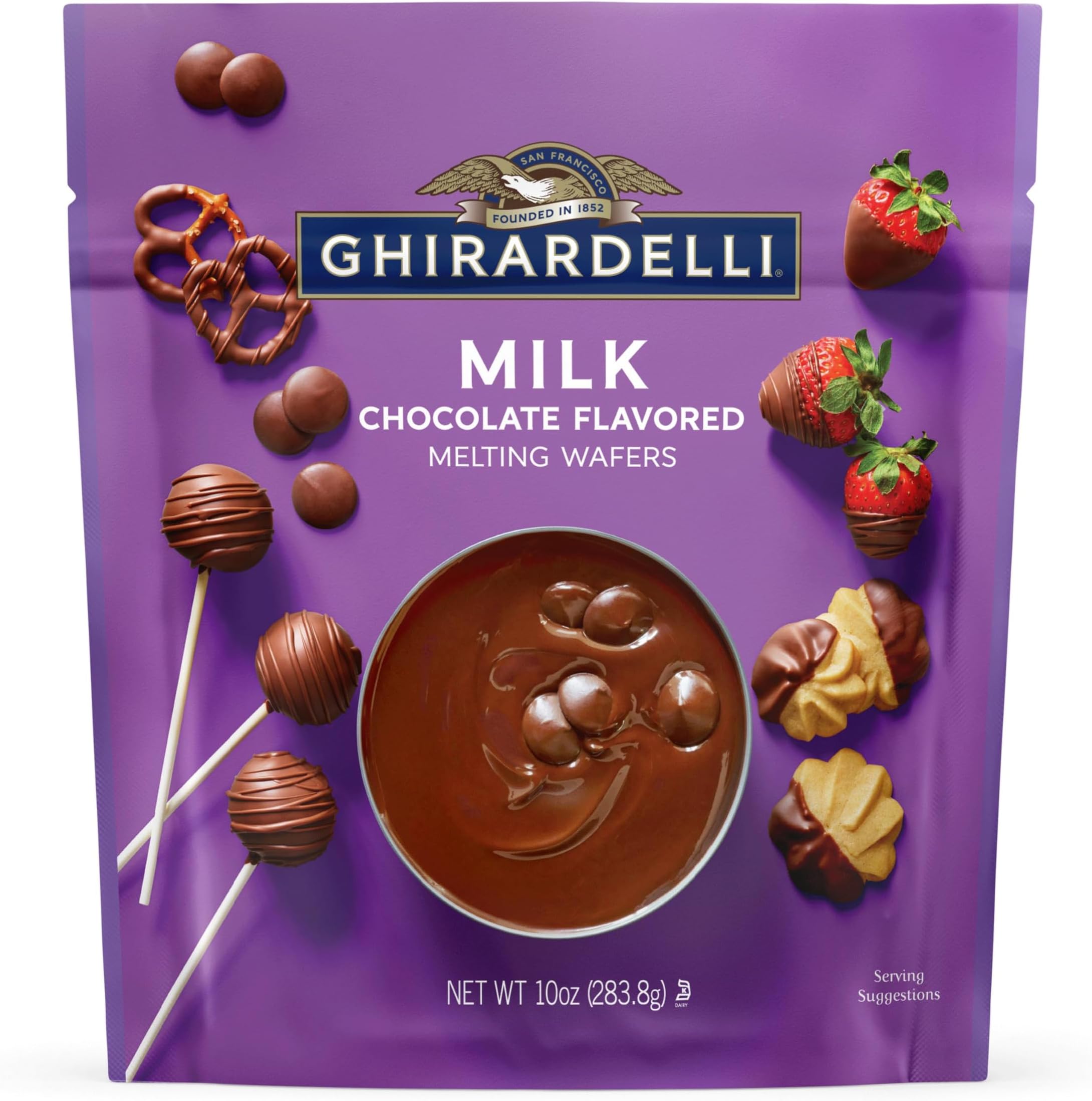 Milk Chocolate Flavored Melting Wafers, 10 oz Bag Premium Candy Making & Dipping Chocolate