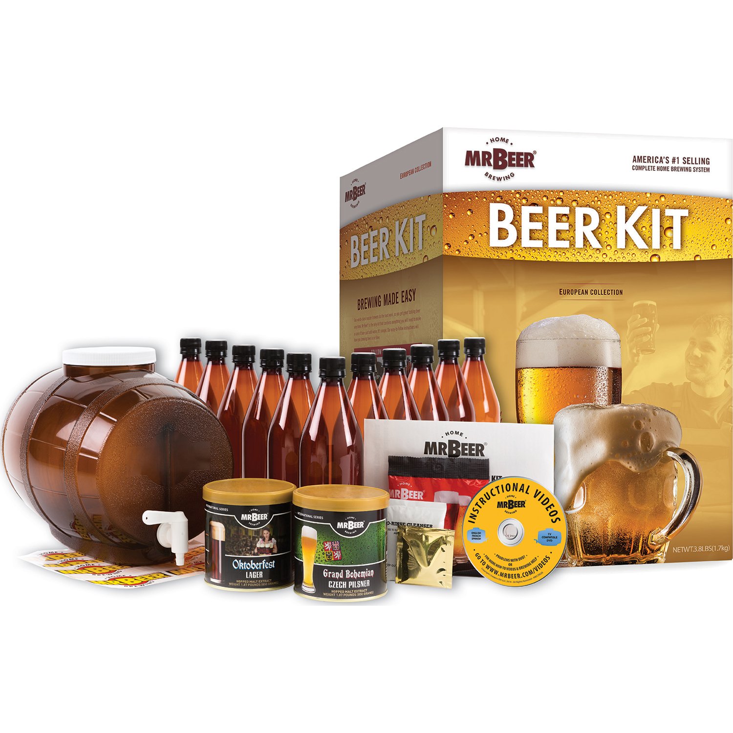 Mr Beer European Bonus Brews Collection Complete Home Brewing Kit