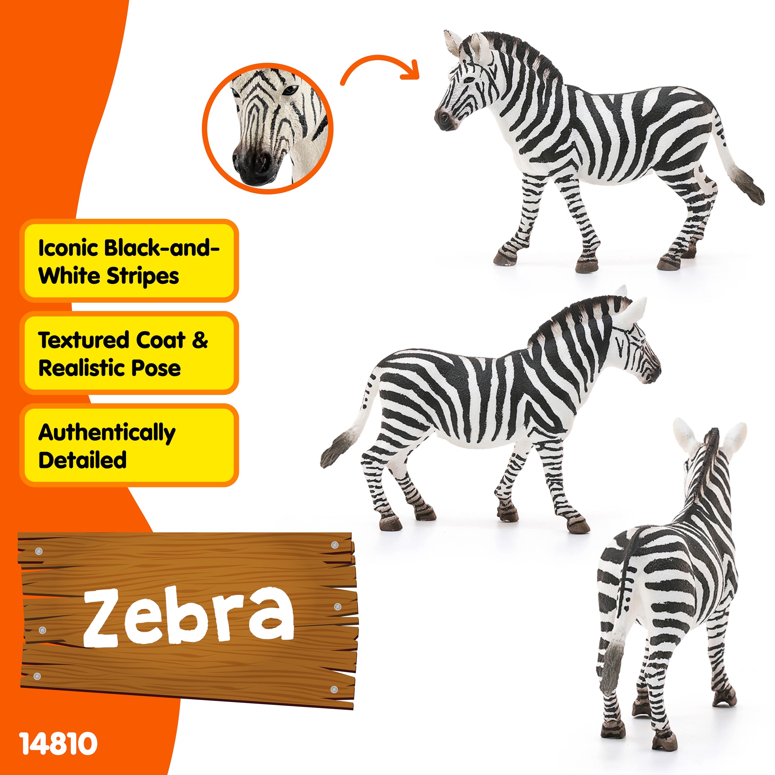 schleich WILD LIFE | Klacz zebry 14810 | Szczegółowa figurka zwierzęcia | Zabawka zoo | Prezent dla dziewczynek i chłopców | Figurka do zabawy od 3 lat | 12 × 3 × 9 cm