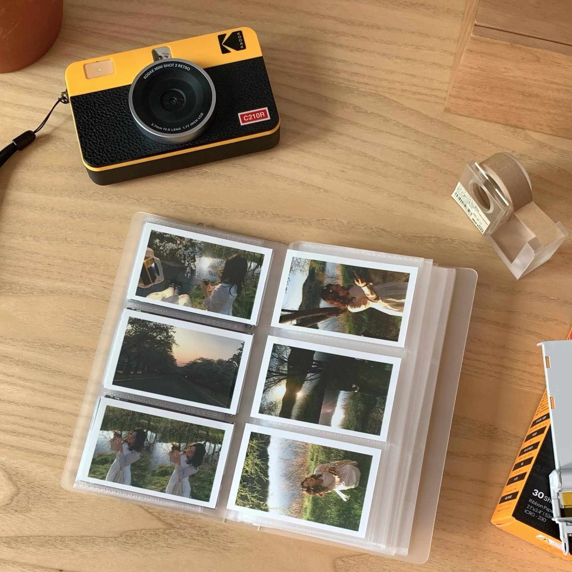 KODAK Mini Shot 2 Retro 4PASS 2-en-1 Cámara Instantánea e Impresora de Fotos (5,3x8,6cm) + Pack con 38 Hojas, Blanco