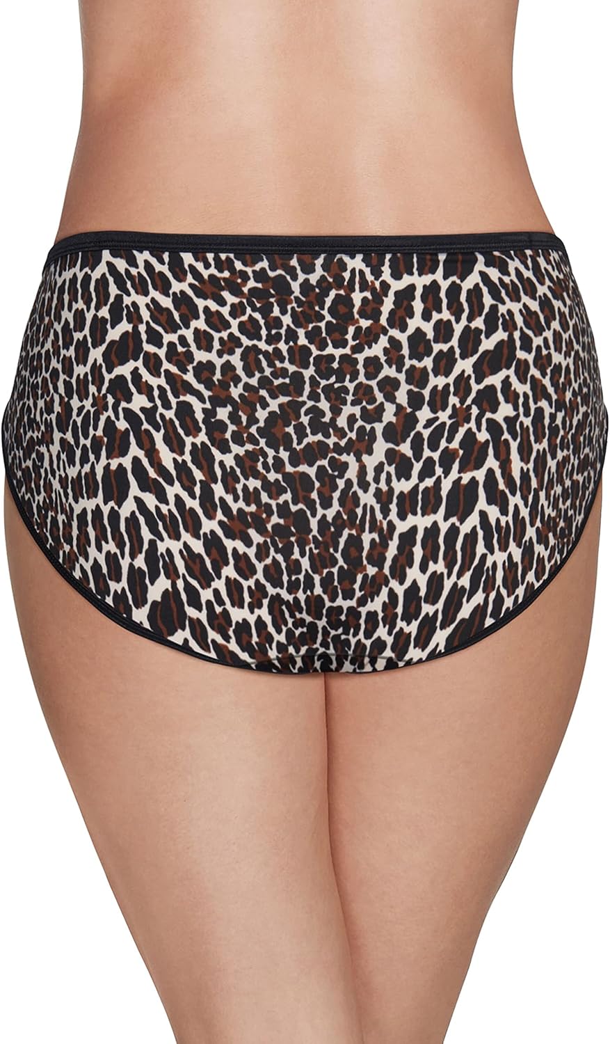 Vanity Fair Women's Illumination Hi Cut Panties (Regular & Plus Size) Regular 9 Modern Leopard Print