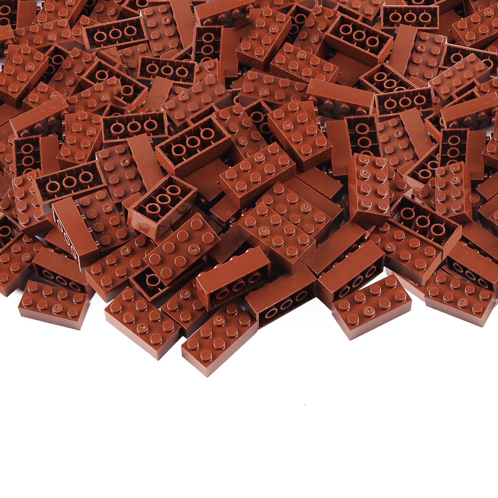 2x4 Bricks 320 Pieces Reddish Brown Parts Building kit Creative Play Set Classic Blocks Toy Accessories Compatible with 3001 Major Brands (Reddish Brown)