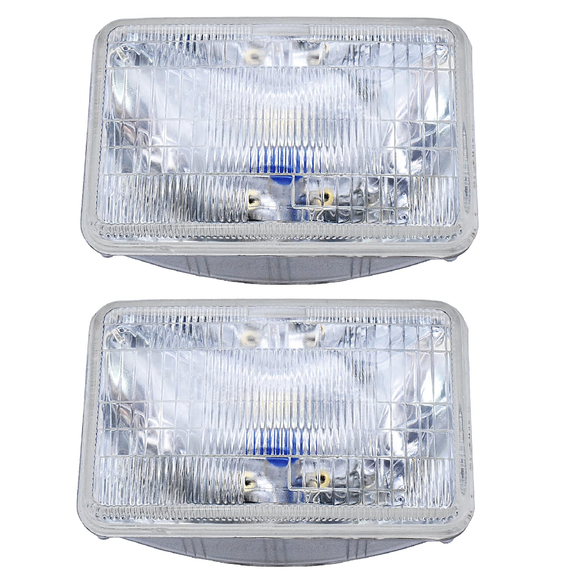 A Pair of H4656 Super Vision Crystal Headlight, Halogen Sealed Beam Headlight, (5“square,165mm) (90/100w), Replaces# H4656