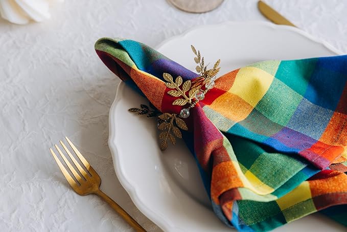 Servilletas de Tela Multicolor 20x20 Pulgadas - Pack de 12, 100% Algodón miniatura 4