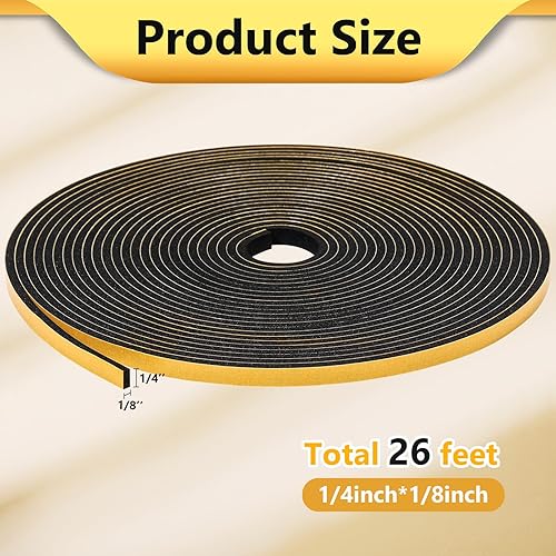 Miniatura 2 de Burlete impermeable de 26 pies (14 pulgadas x 18 pulgadas), adhesivo fuerte, ligero, insonorizado, resistente a la intemperie, cinta aislante de