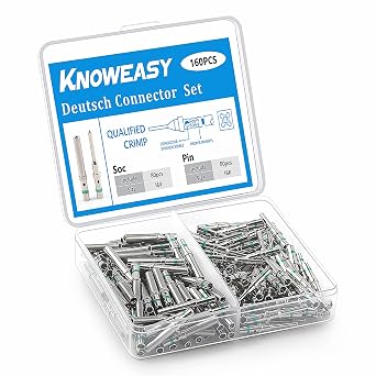 Knoweasy 80 Pairs Size 16 Deutsch Connector Terminal Kit Solid Contacts for Automotive, Ni Plated Pin and Socket, Compatible with 14AWG Wire, Common Terminal Set