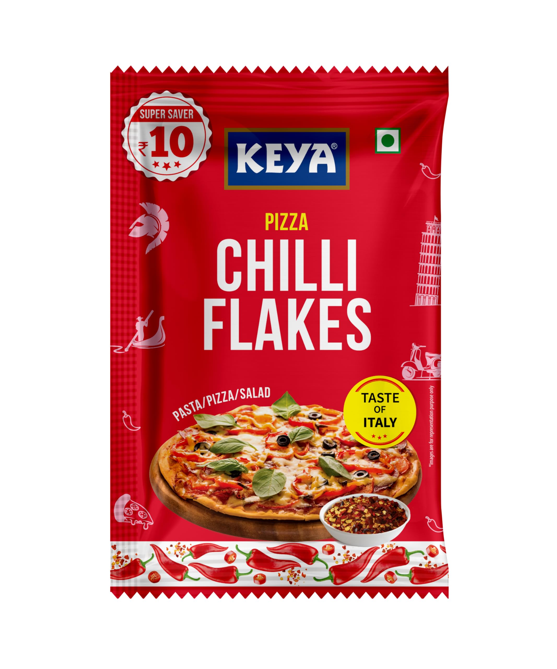 Pizza chilli 8g sachet | | Natural Chilli Flakes | Dry Red Chilli Flakes| Seasonings |Multipurpose Seasoning| Zero added Colours, Fillers, Additives & Preservatives | 100% Natural | Perfect for Pizza, Pasta, Chilli Potato, Sweet Corn, Makhana | Pack of 20