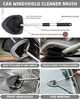 oesee 18Pcs Professional Car Interior Detailing Kit All-in-One Cleaning Tools for Windows, Dashboard, Vents, Windshield Cleaner Brush, Magic Sponge, Chamois Cloth, Detailing Brushes & Accessories