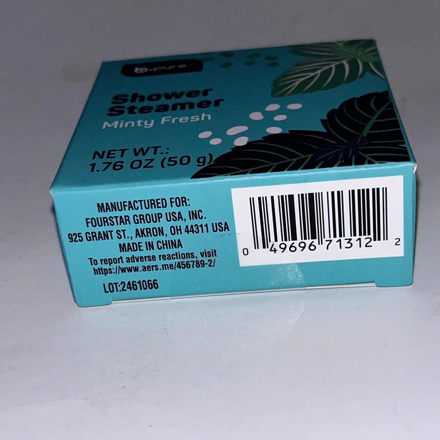 B.pure Shower Steamer Minty Fresh, 50 g | Aromatherapy Steam, Mint Scented, Single Use Tablet, Spa-Like Experience, 1.76 oz Net Weight