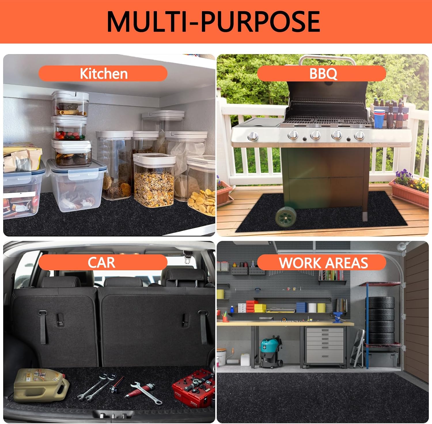 Oil Spill Mat, 48×72 Inch Garage Floor Mat for Under Car, Waterproof, Reusable Washable Premium Oil Absorbent Pads Protects Floor from Oil Drips and Spills, Non-Slip, Black (48" x 72") - Image 7