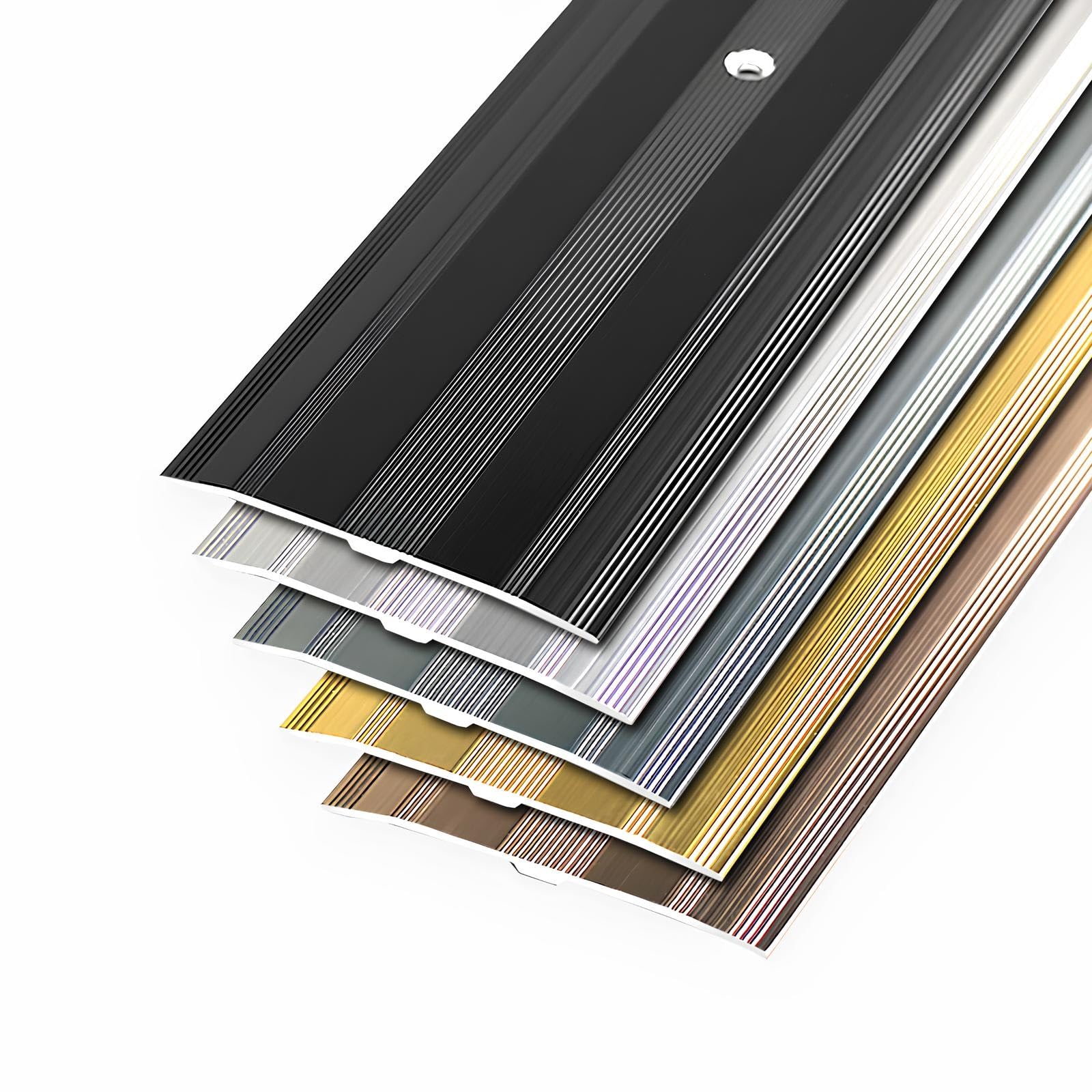 60mm Extra Wide Kitchen Gaps Carpet Cover Strips Floor Transition Strip Aluminum DIY Threshold Strip - With Fixing Screws(Rose Gold,6x100cm)