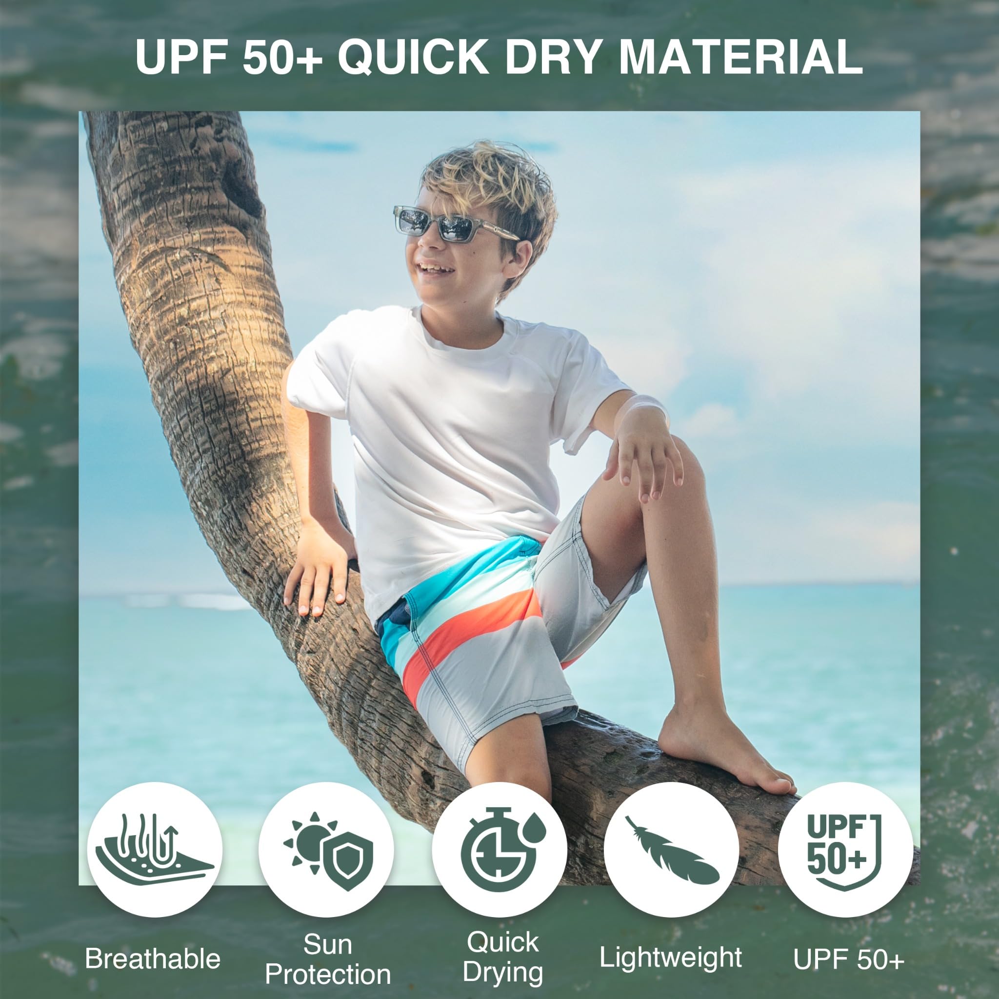 Kanu Surf Specter Quick Dry UPF 50+ Beach Swim Trunk Costume a Pantaloncino Bambini e Ragazzi